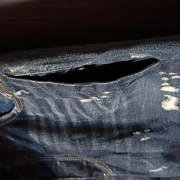 Women's Jeans Dark Blue Boyfriend Upcycled Patchwork, GSTAR. SALE - Picture 4 of 9